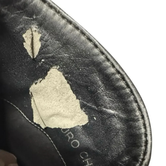 Arturo Chiang Darren Black Leather Knee High Zip Up Boots Size 8 - Picture 15 of 15